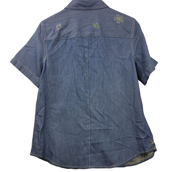 2000s CityBlues By Koret Embroidered Denim Shirt S NWT Vintage Deadstock - Picture 9 of 11
